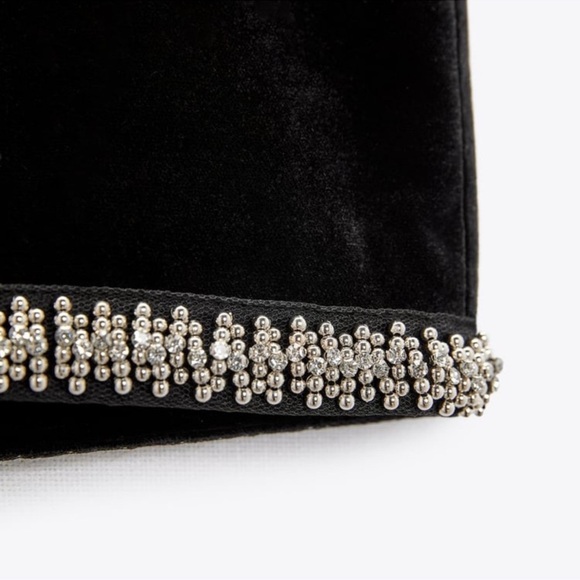 Zara velvet skirt with rhinestone detailing - Picture 4 of 7